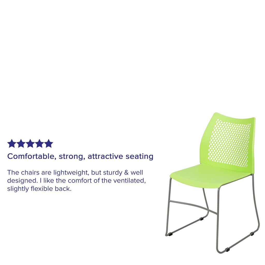FLASH Hercules Series Stack Chair Air-Vent Back Powder Coated Sled Base