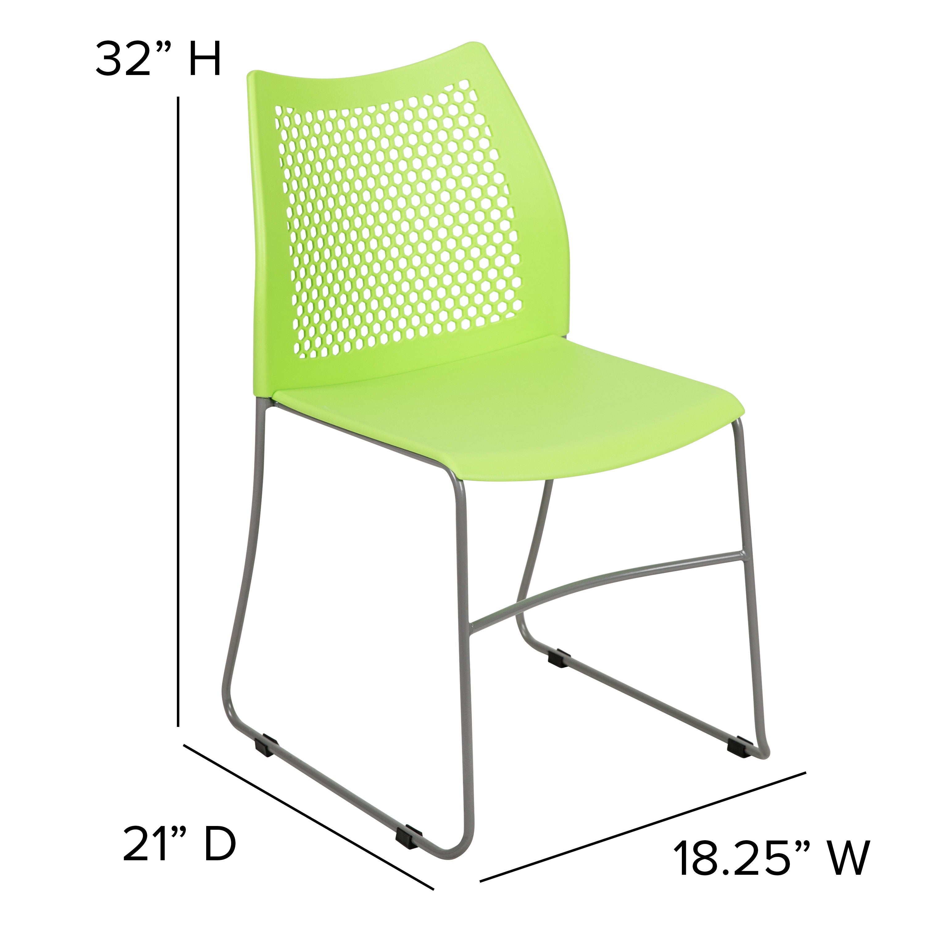 FLASH Hercules Series Stack Chair Air-Vent Back Powder Coated Sled Base