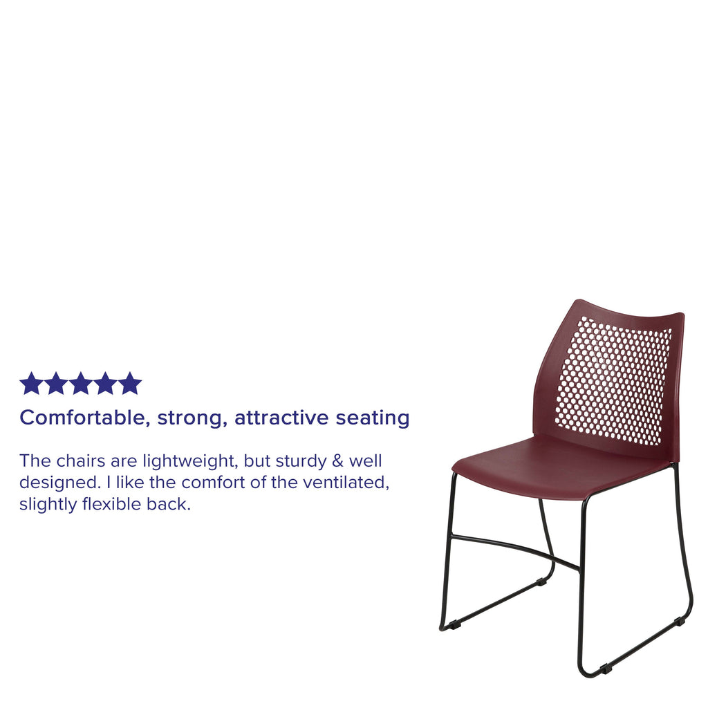FLASH Hercules Series Stack Chair Air-Vent Back Powder Coated Sled Base