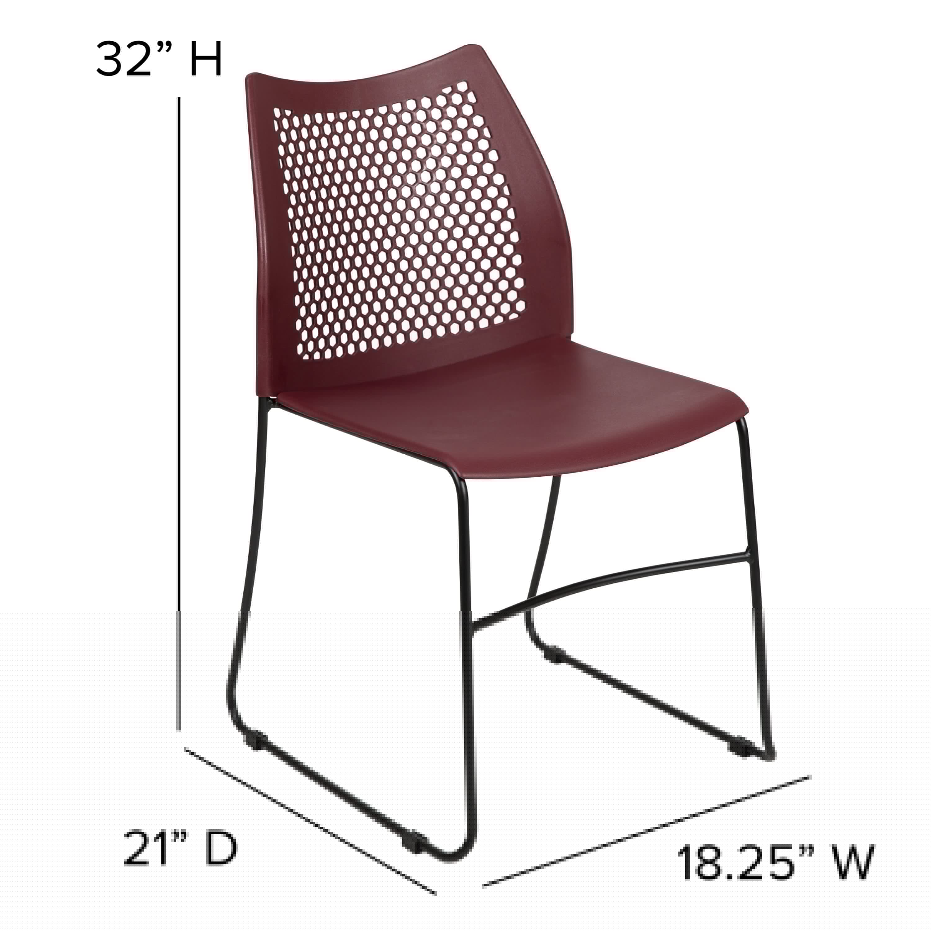 FLASH Hercules Series Stack Chair Air-Vent Back Powder Coated Sled Base