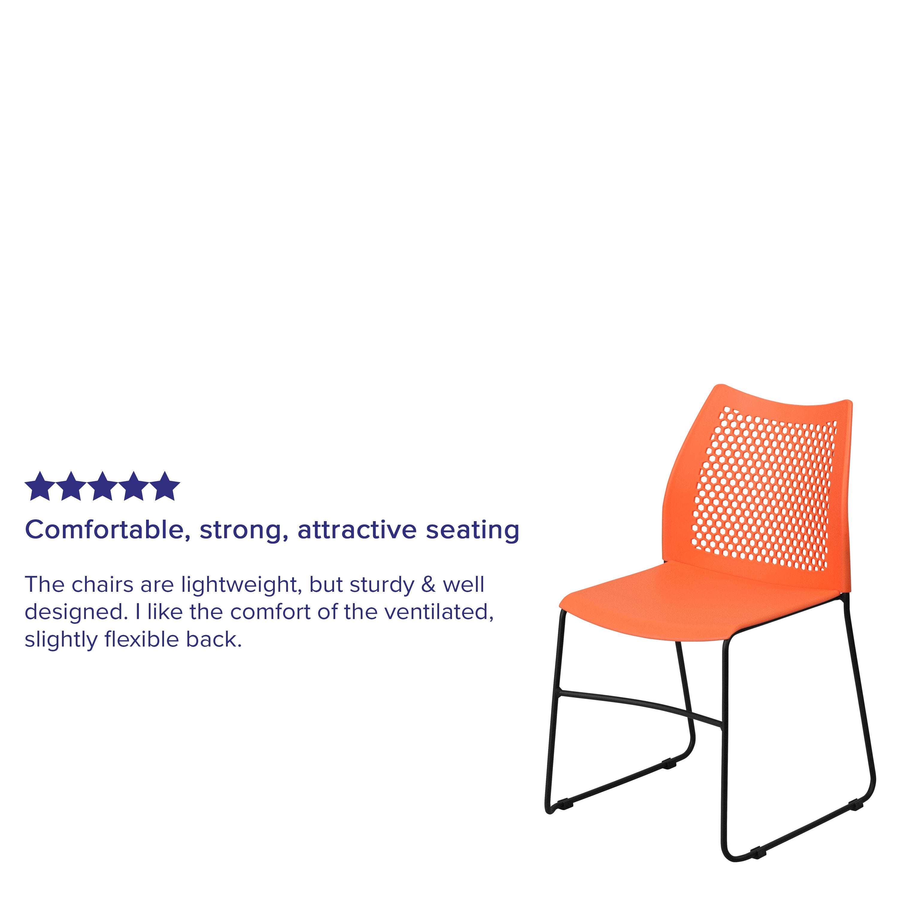 FLASH Hercules Series Stack Chair Air-Vent Back Powder Coated Sled Base