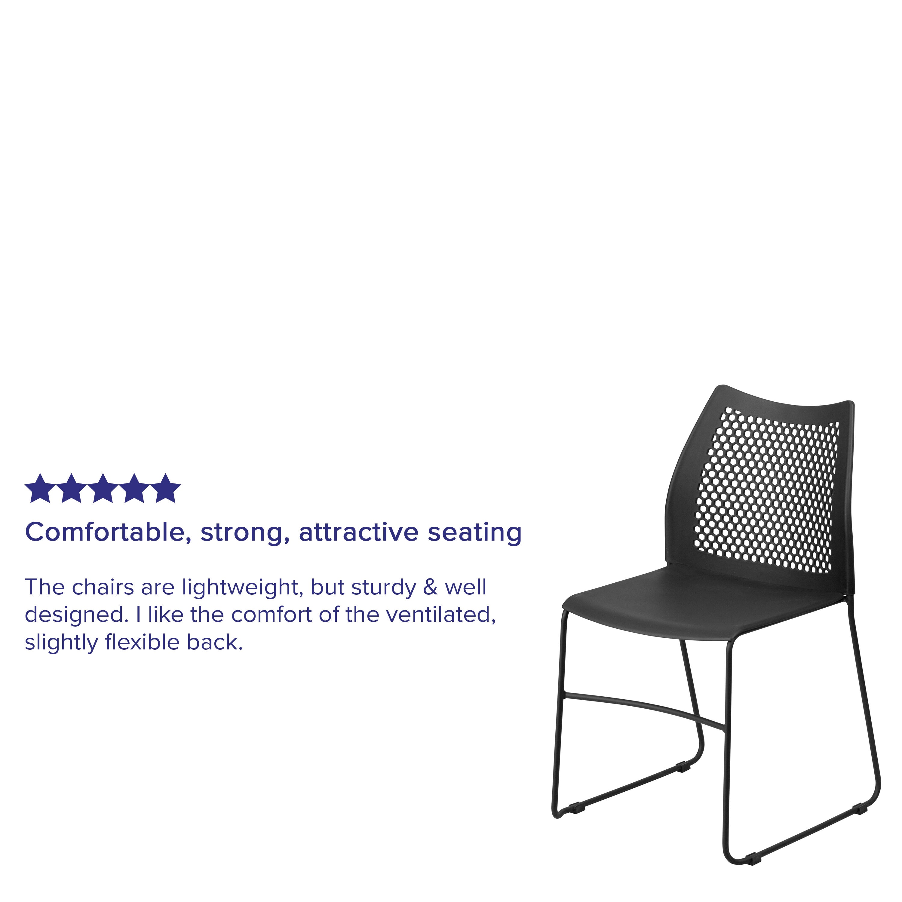 FLASH Hercules Series Stack Chair Air-Vent Back Powder Coated Sled Base
