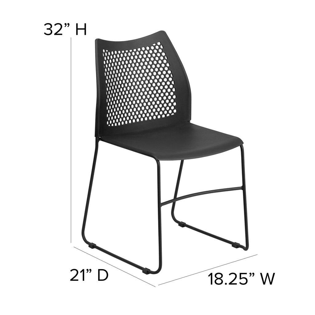 FLASH Hercules Series Stack Chair Air-Vent Back Powder Coated Sled Base