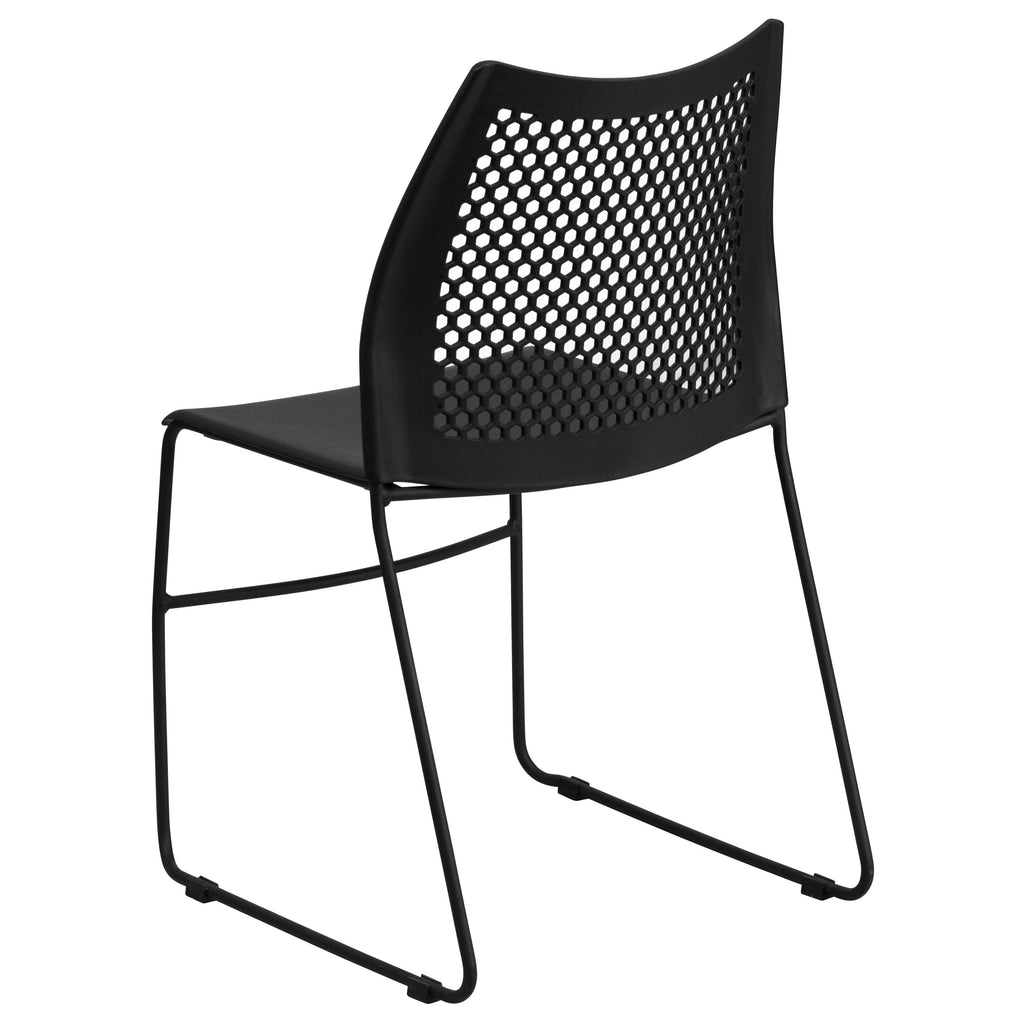FLASH Hercules Series Stack Chair Air-Vent Back Powder Coated Sled Base