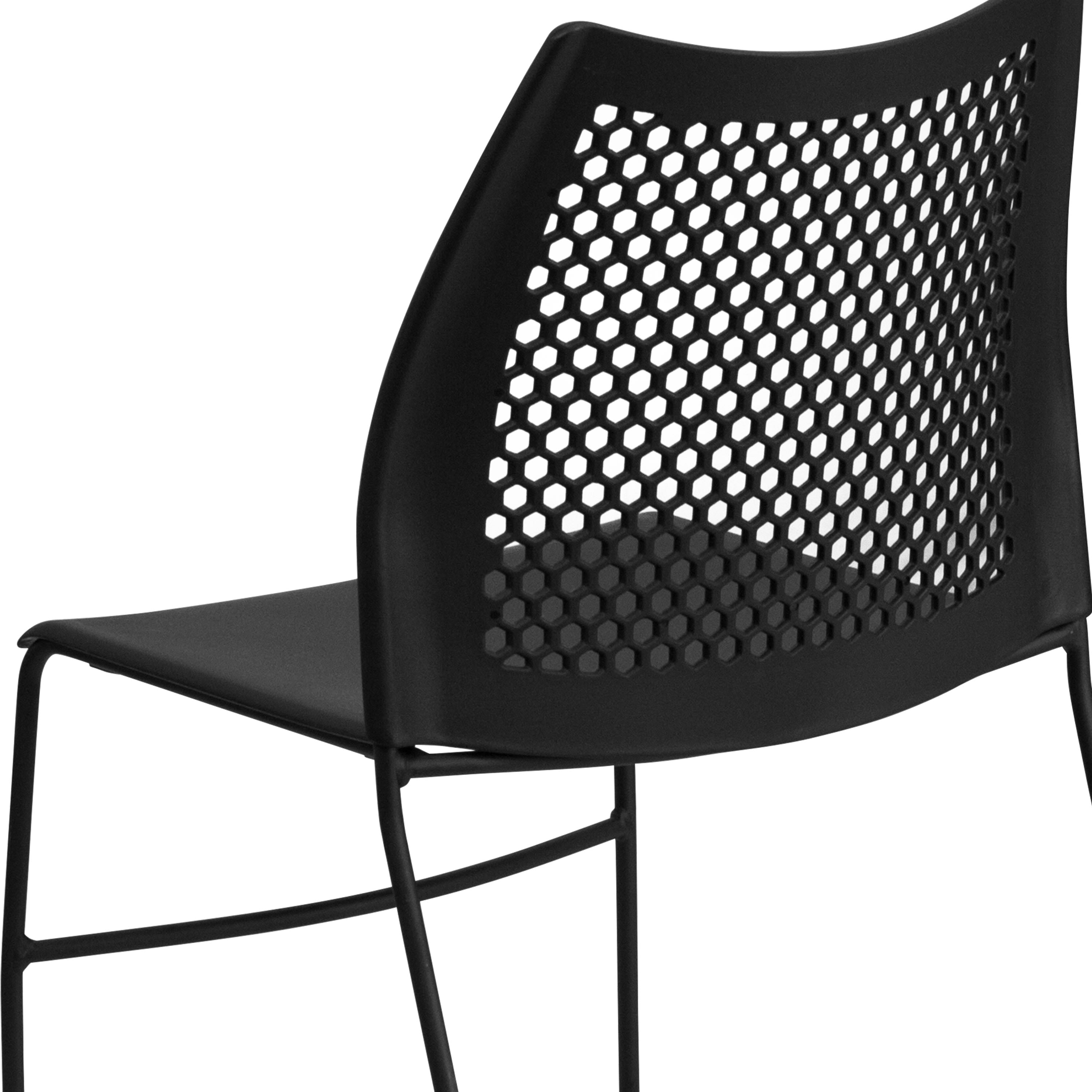 FLASH Hercules Series Stack Chair Air-Vent Back Powder Coated Sled Base