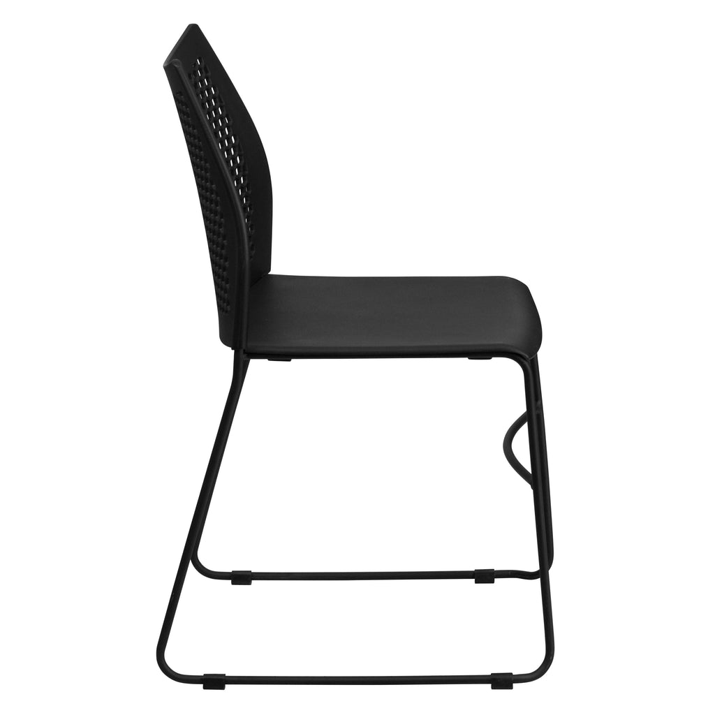 FLASH Hercules Series Stack Chair Air-Vent Back Powder Coated Sled Base