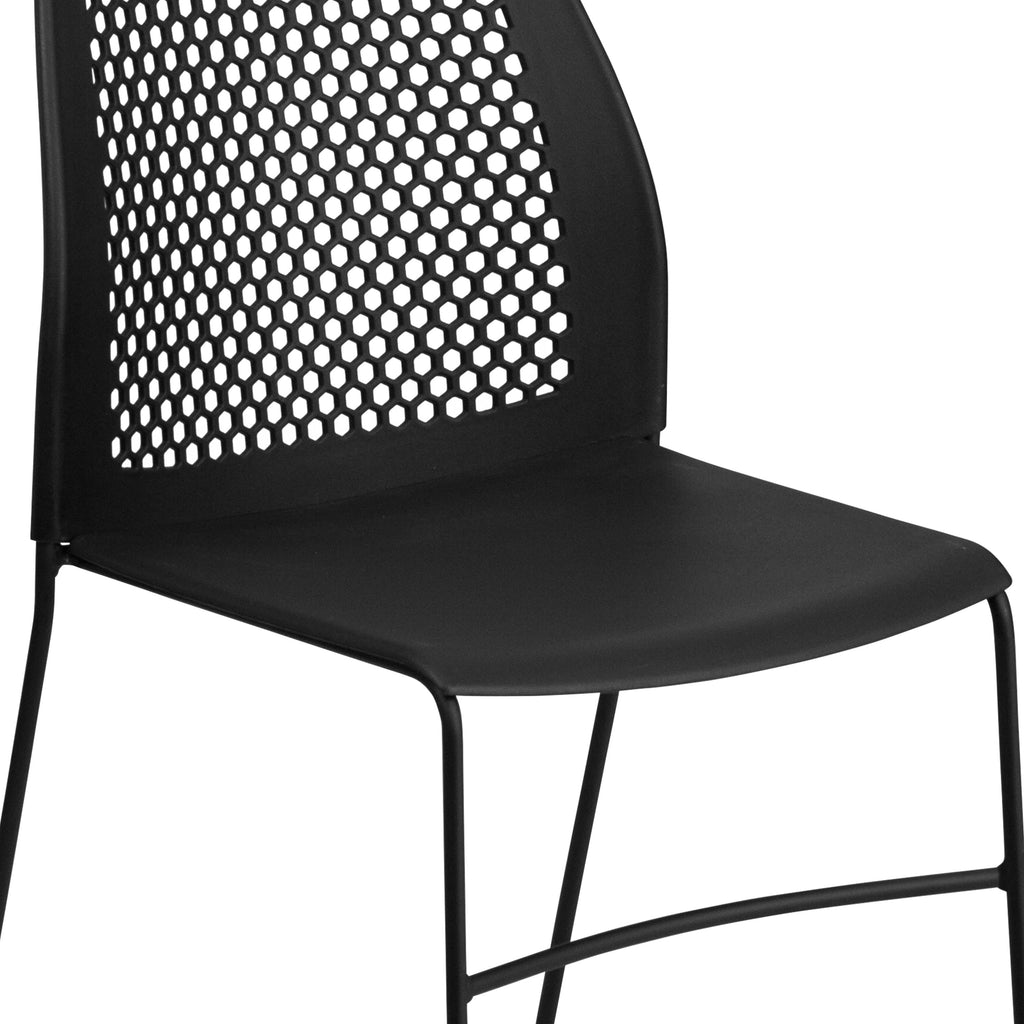 FLASH Hercules Series Stack Chair Air-Vent Back Powder Coated Sled Base
