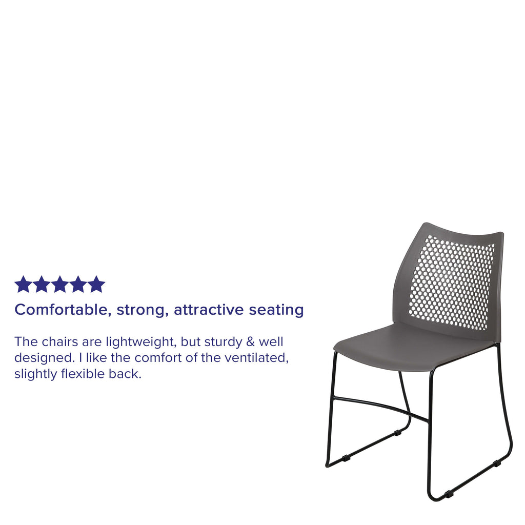 FLASH Hercules Series Stack Chair Air-Vent Back Powder Coated Sled Base
