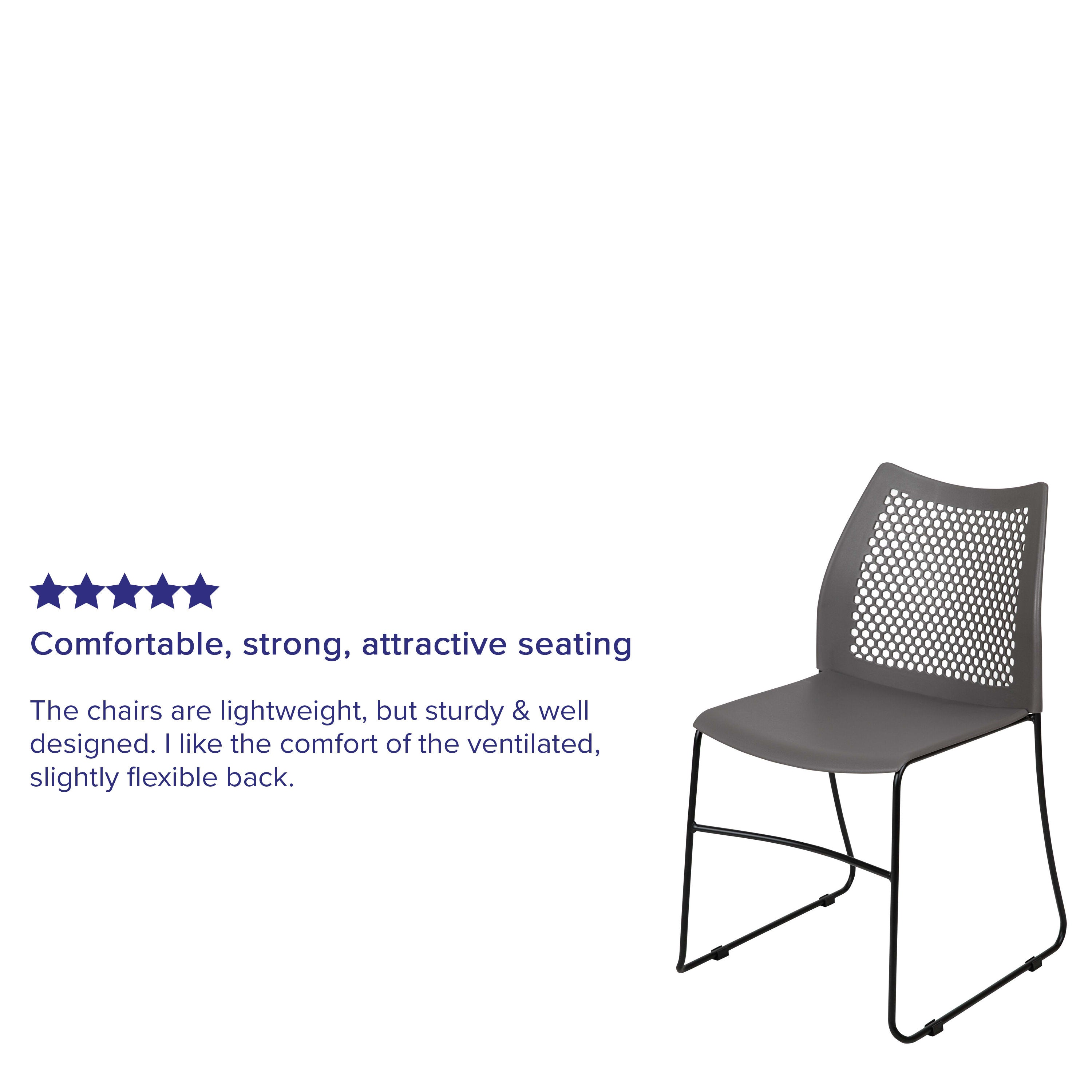 FLASH Hercules Series Stack Chair Air-Vent Back Powder Coated Sled Base