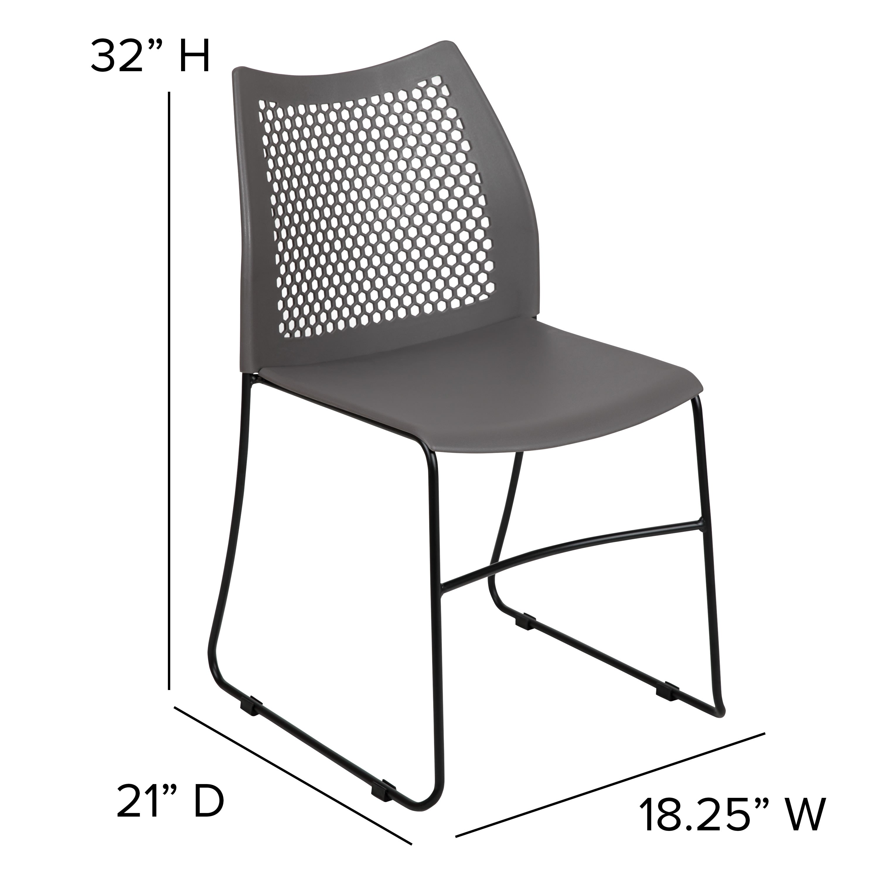 FLASH Hercules Series Stack Chair Air-Vent Back Powder Coated Sled Base
