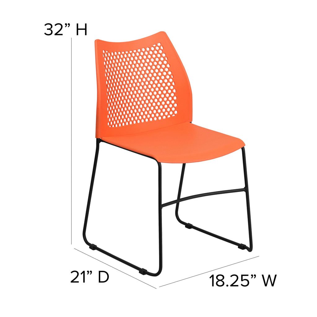 FLASH Hercules Series Stack Chair Air-Vent Back Powder Coated Sled Base