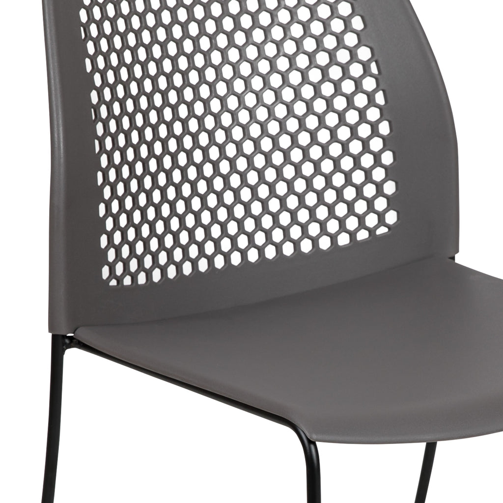 FLASH Hercules Series Stack Chair Air-Vent Back Powder Coated Sled Base