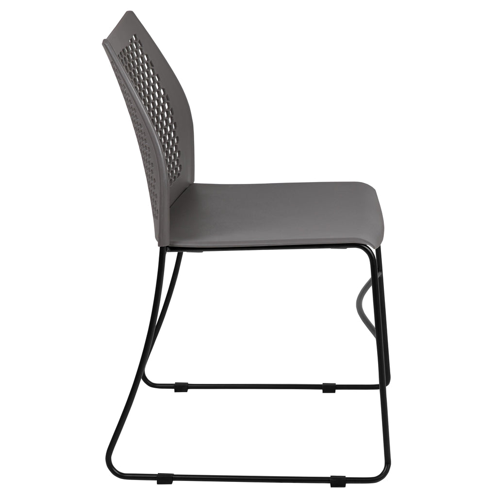 FLASH Hercules Series Stack Chair Air-Vent Back Powder Coated Sled Base