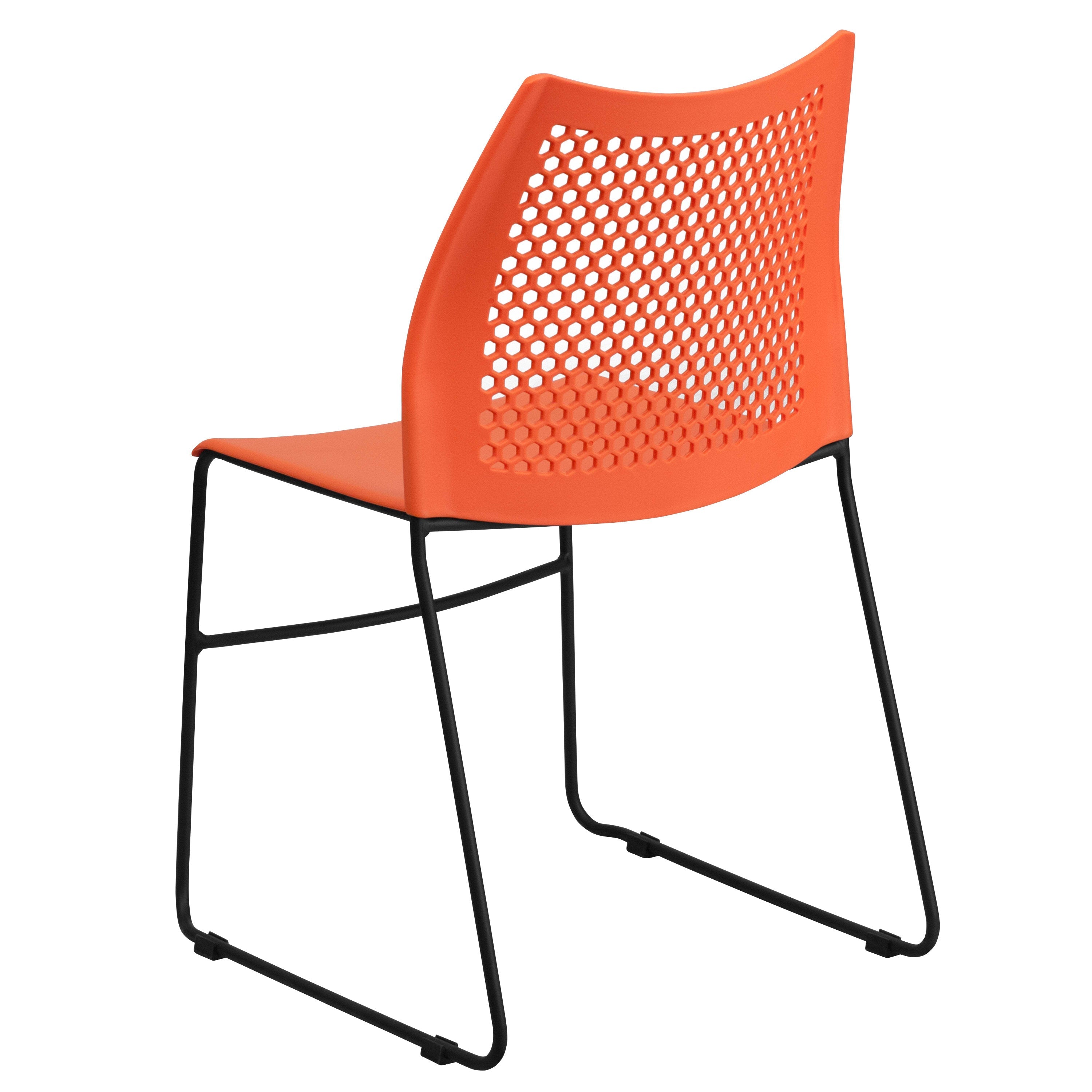 FLASH Hercules Series Stack Chair Air-Vent Back Powder Coated Sled Base