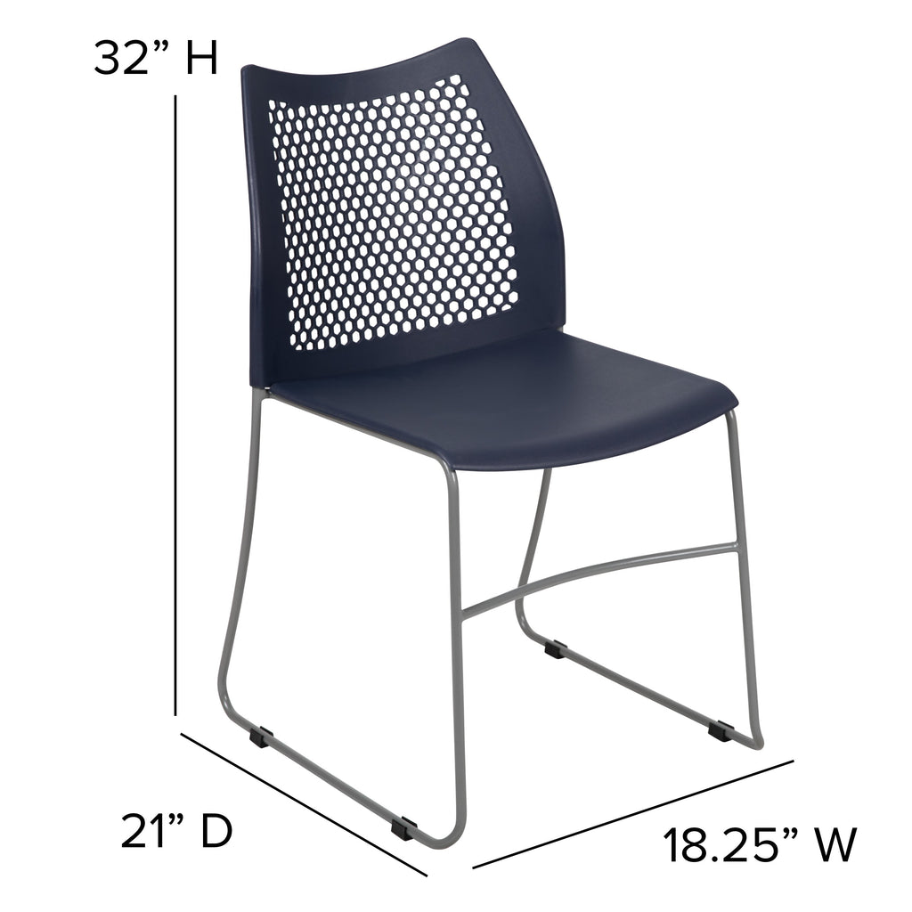 FLASH Hercules Series Stack Chair Air-Vent Back Powder Coated Sled Base