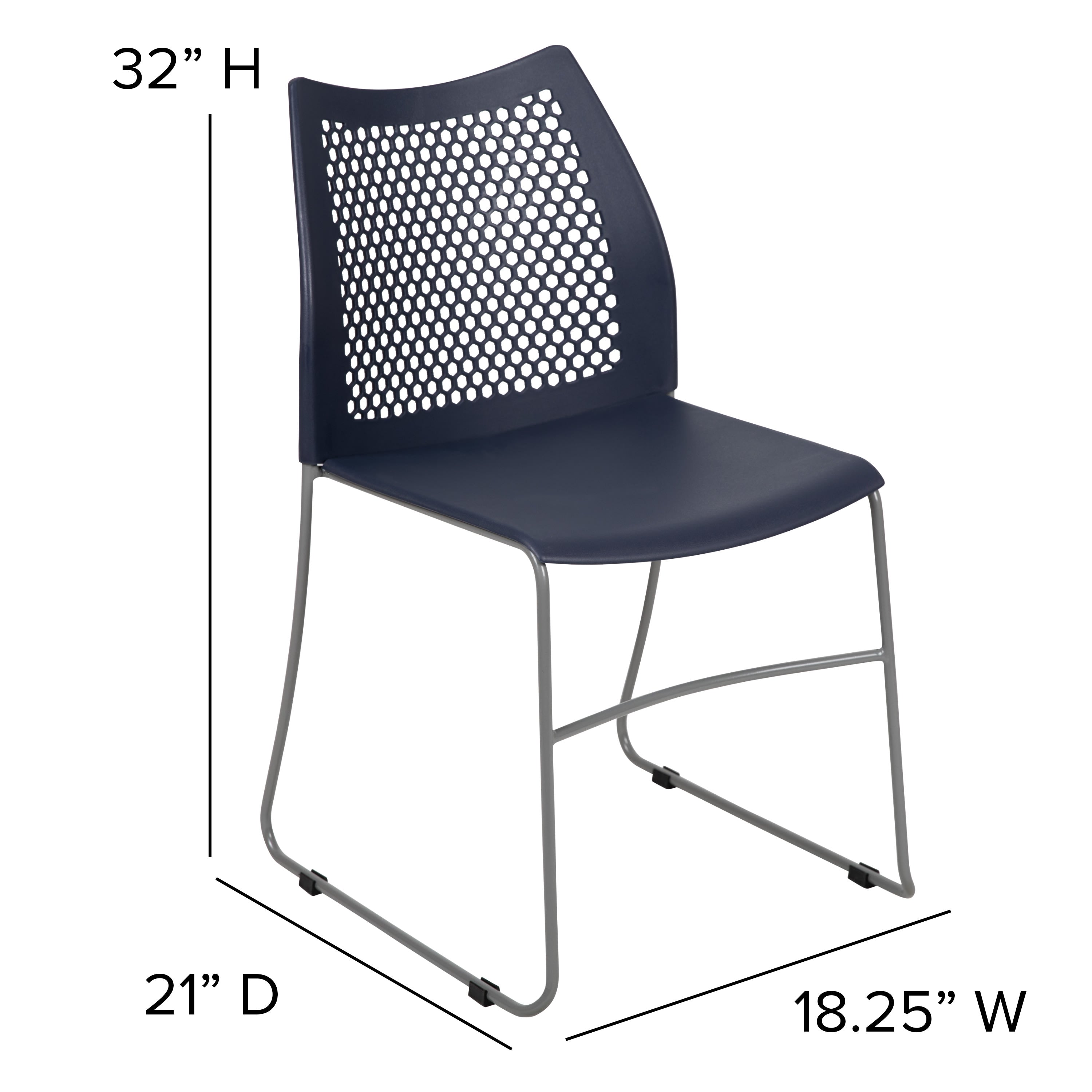 FLASH Hercules Series Stack Chair Air-Vent Back Powder Coated Sled Base