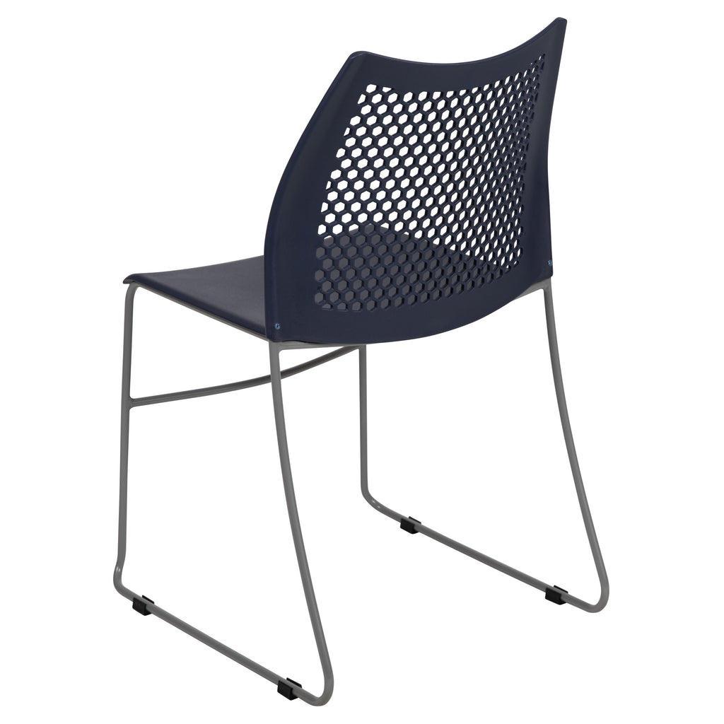 FLASH Hercules Series Stack Chair Air-Vent Back Powder Coated Sled Base
