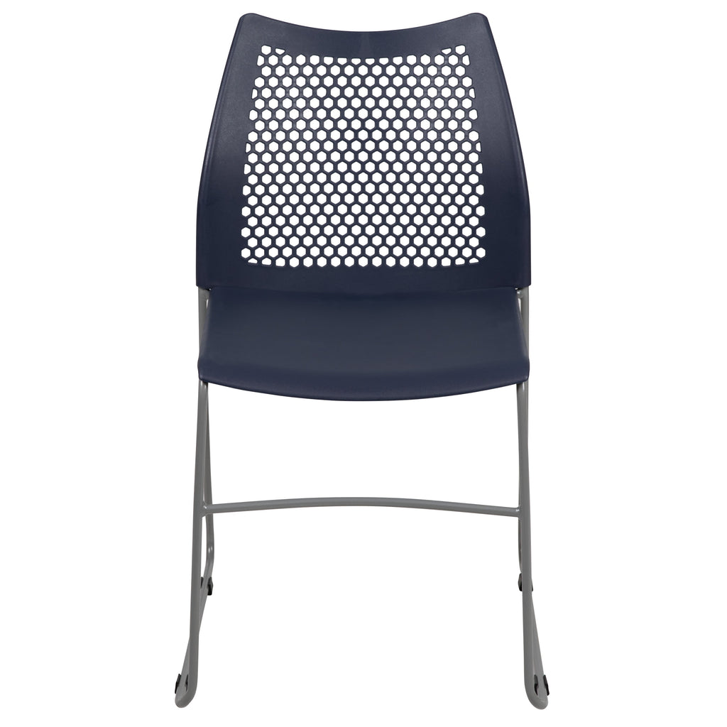 FLASH Hercules Series Stack Chair Air-Vent Back Powder Coated Sled Base