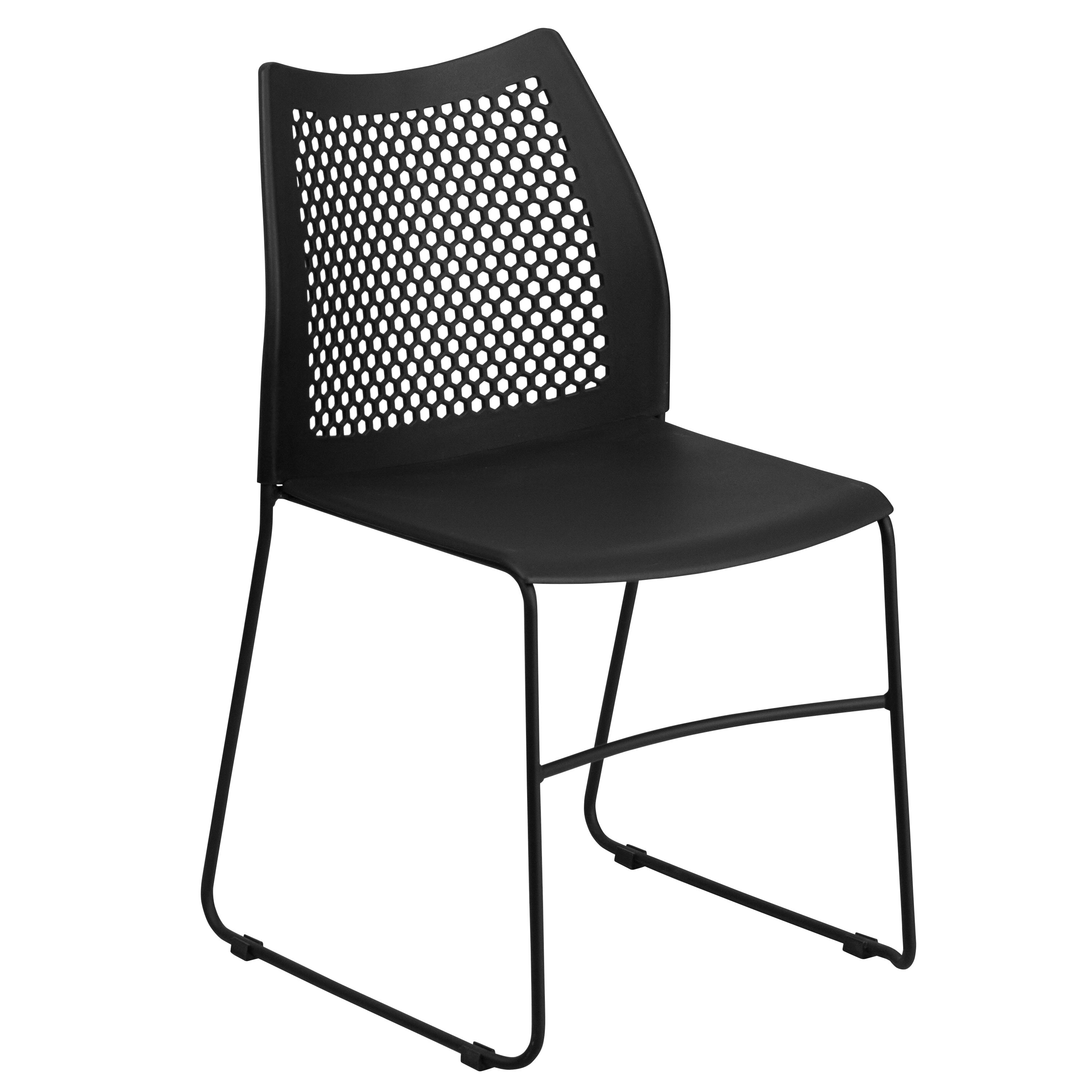 FLASH Hercules Series Stack Chair Air-Vent Back Powder Coated Sled Base