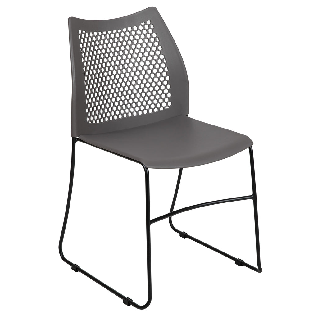 FLASH Hercules Series Stack Chair Air-Vent Back Powder Coated Sled Base