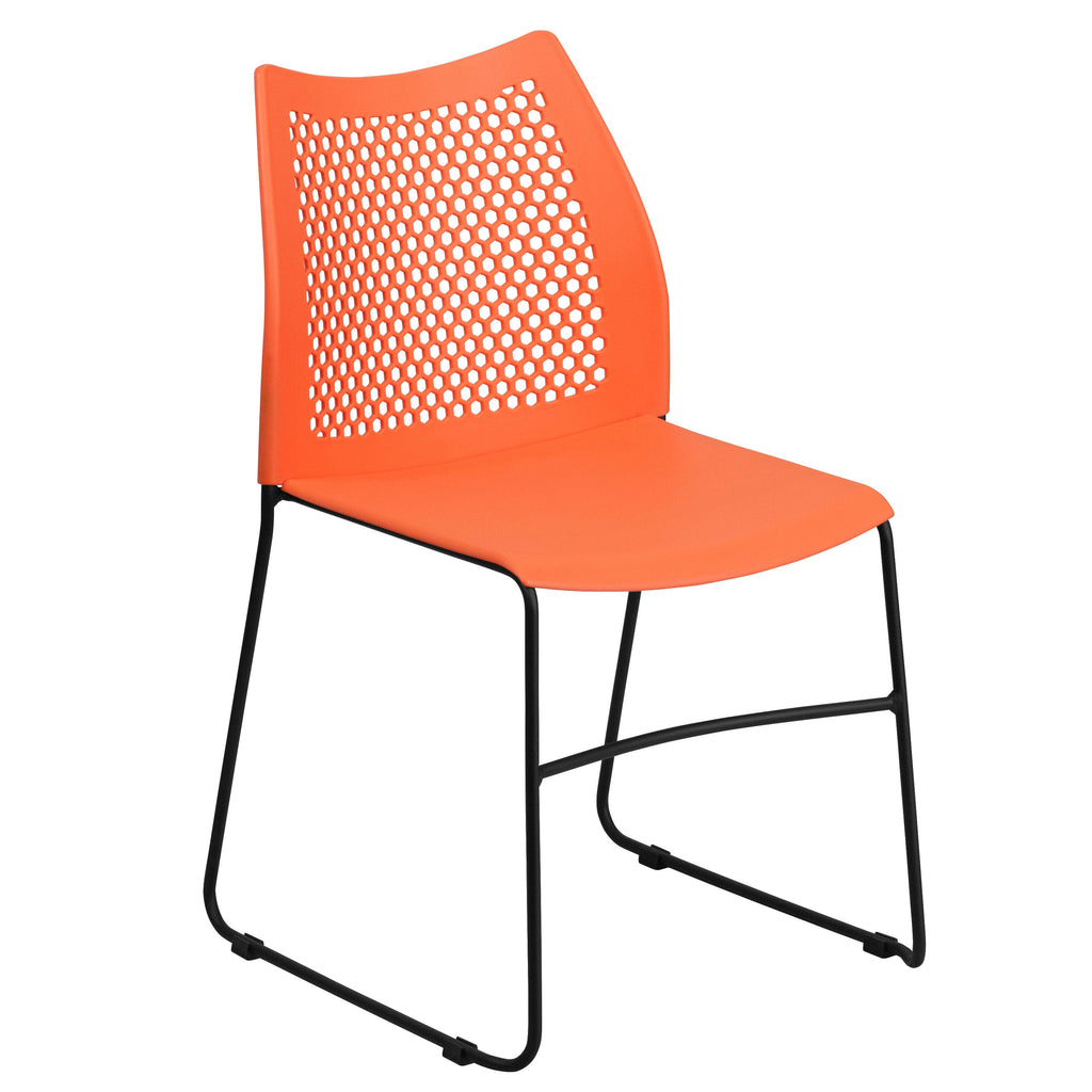 FLASH Hercules Series Stack Chair Air-Vent Back Powder Coated Sled Base
