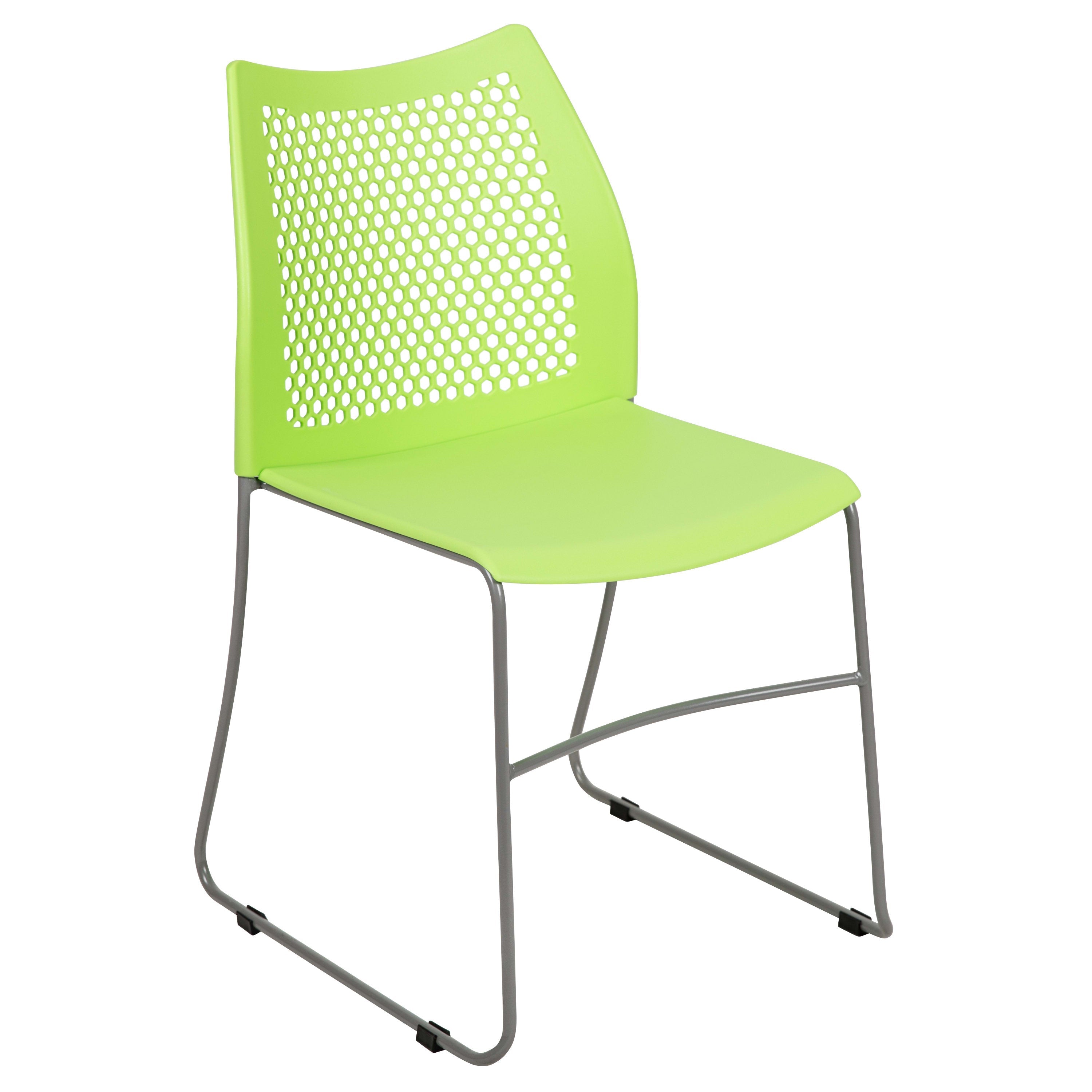 FLASH Hercules Series Stack Chair Air-Vent Back Powder Coated Sled Base