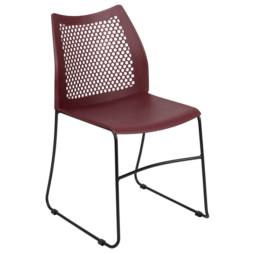 FLASH Hercules Series Stack Chair Air-Vent Back Powder Coated Sled Base